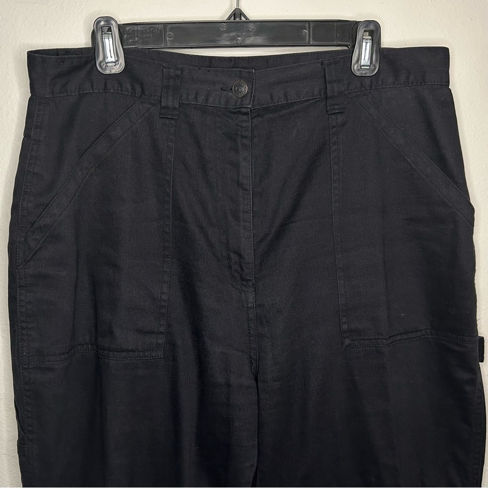 bill blass Women's Size 14 Black Carpenter-Pants-Style Wide-Leg Chinos - Picture 5 of 14